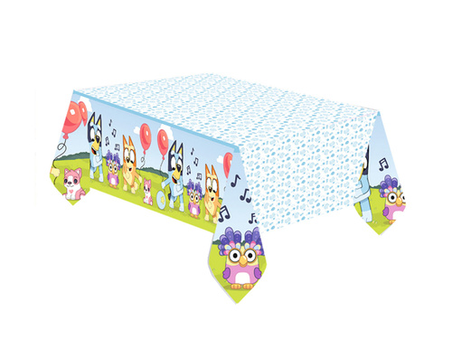 Kék színű születésnapi terítő - 120 x 180 cm - 1 db.