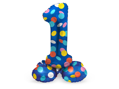 Fólia lufi álló szám 1 Dots - 41 cm - 1 db.