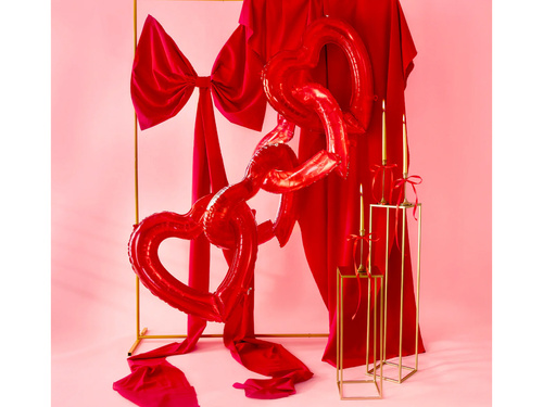 Fólia lufi szív piros fényképkeret - 69 x 70 cm