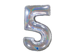 Fólia lufi 5. számú csillogó holografikus ezüst - 26" - 1 db.