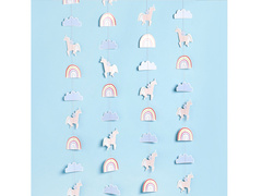 Egyszarvú függő dekoráció - 8,5cm x 5 m - 1 db.