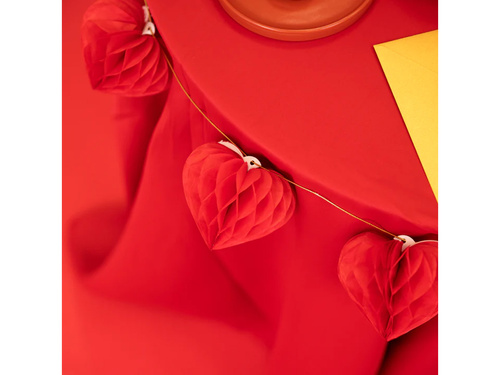 Papír rózsafüzér szívek füzér - 150 cm - 1 db.