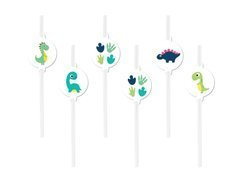 Boldog dinoszauruszok születésnapi szívószálak - 6 db.