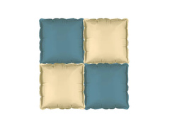 Bézs és tengerészkék fóliás négyzet alakú lufi - 35 x 35 cm - 4 db.