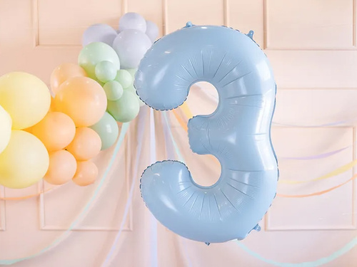 Kék fólia lufi, 3-as számú - 72 cm - 1 db.