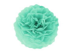 Függő pom pom virág dekoráció - türkizkék - 35 cm - 1 db.