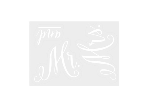 Esküvői autós matrica - Mr. és Mrs.