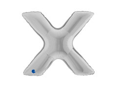 Fólia lufi X betű ezüst - 40" - 1 db.