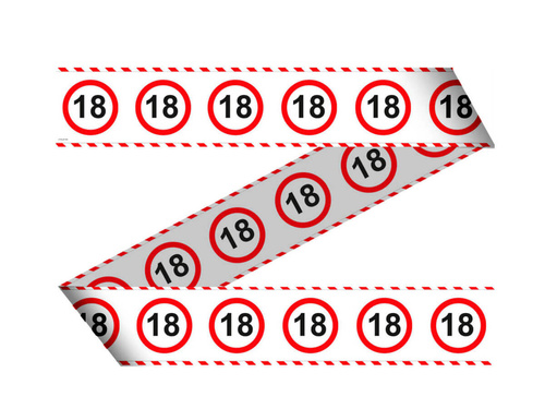 Banner szalag Tiltó tábla 18tka - 15 m - 1 db.