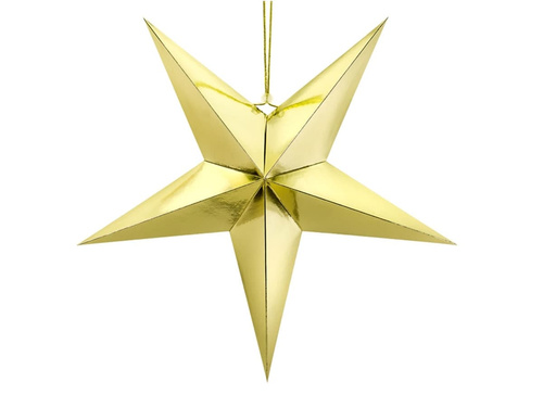 Akasztós dekoráció papír csillag arany - 70 cm