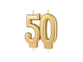 Arany 50. évfordulós gyertya - 7,7 cm - 1 db.