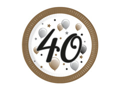 Negyvenedik születésnapi papírtányér - 23 cm - 8 db.