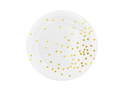 Papírtányérok fehér, arany pöttyökkel - 18 cm - 6 db.