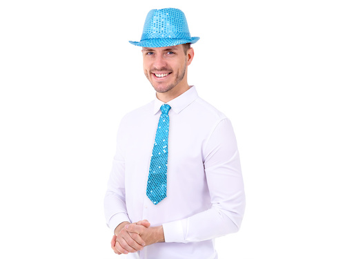 Flitteres nyakkendő - kék - 36 cm - 1 db.