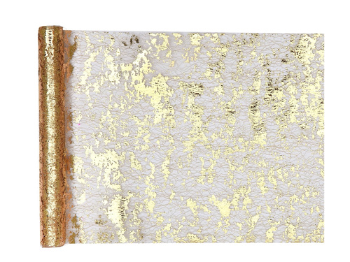 Dekorációs fényes asztali futó - arany - 28 cm x 5 m - 1 db.