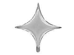 Ezüst csillag fólialufi - 42 cm - 1 db.