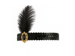 Retro tollas fejpánt fekete - 1 db.