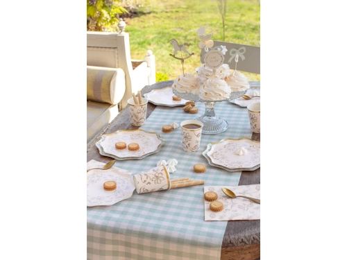 Kockás papírtányérok - 23 cm - 6 db.