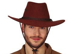 Barna cowboy kalap nagy karimával - 1 db.