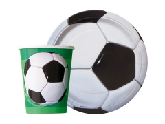 Készlet poharak + papírtányérok Football - 16 db.