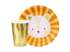 Készlet poharak + papírtányérok Lion - 24 db.