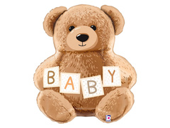 Teddy maci fólialufi - 49x58 cm - 1 db.