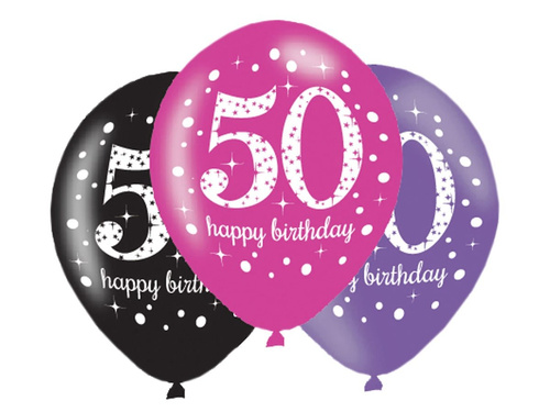 Nyomtatott lufi "50" - 28 cm - 6 db.