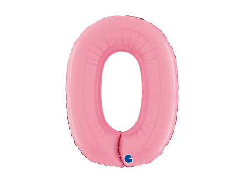 Fólia lufi szám 0 pasztell rózsaszín - 26" - 1 db.