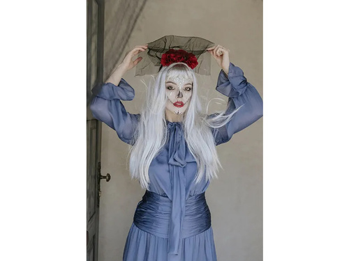 Fejpánt fátyollal és rózsákkal - 1 db.