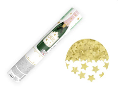 Pezsgő arany cső aranycsillagokkal - 20 cm - 1 db.