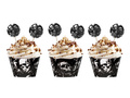 Cupcake dekoráció készlet Kísérteties koponyák - 12 db.