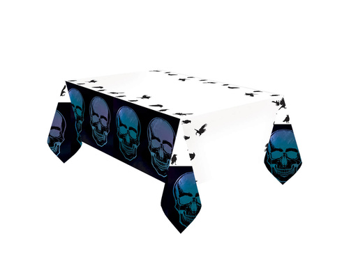 Halloween papír terítő Koponyák - 120 x 180 cm - 1 db.