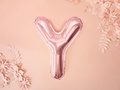 Fólia lufi 'Y' betű rózsaszín és arany - 35 cm