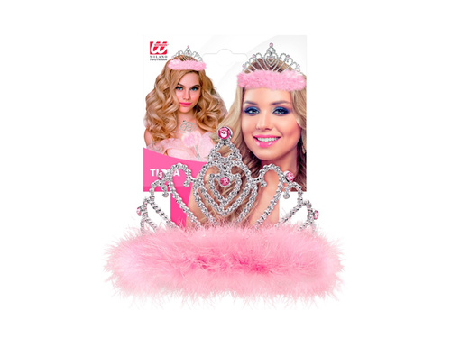 Tiara rózsaszín szőrmével