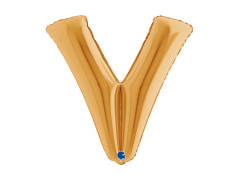 Fólia lufi V betű arany - 40" - 1 db.