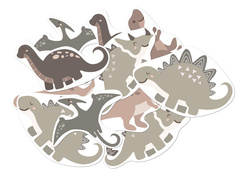 Kétoldalas dekoráció Dinoszauruszok - 12 db.