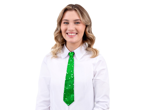 Flitteres nyakkendő - zöld - 36 cm - 1 db.