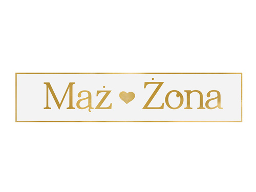 Karton rendszámtábla fehér Husband & Wife - 59 x 11,5 cm - 1 db.