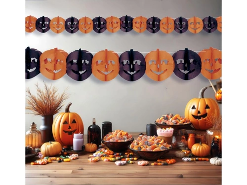 Halloween füzér Tök - 300 cm - 1 db.