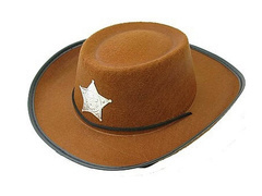 Barna seriff kalap - 1 db.