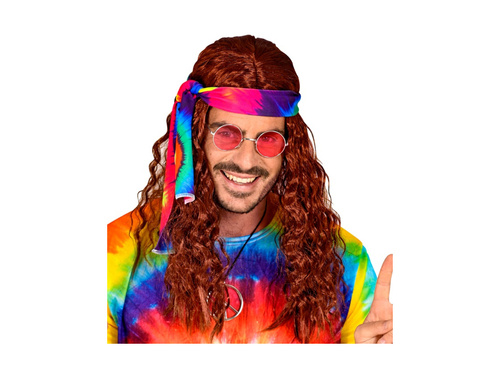 Barna hippi paróka fejpánttal