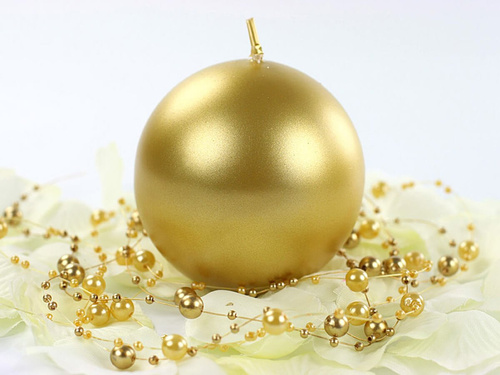 Fémszínű arany 'Ball' gyertya - 1 db.