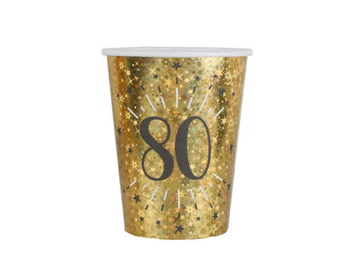 Papírpoharak 80. születésnapra 80 Sparkling - 270 ml - 10 db.