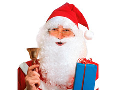 Mikulás sapka parókával, szakállal és szemöldökkel - 1 db.