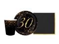 Pezsgő 30. születésnapi poharak + szalvéták + papírtányérok készlet - 44 db