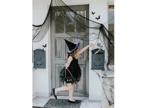 Boszorkánysapka masnival fekete - 1 db.