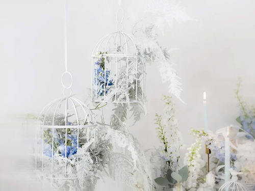 Dekoratív fehér ketrec - 24 cm - 1 db.