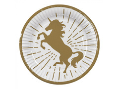 Egyszarvú születésnapi papírtányér - 23 cm - 10 db.