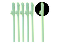 Fluoreszkáló pénisz szívószálak - 6 db.