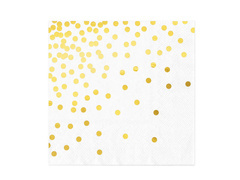 Fehér szalvéták arany pöttyökkel - 33 cm - 10 db.
